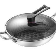 Stainless Steel Wok 34cm with Ears
