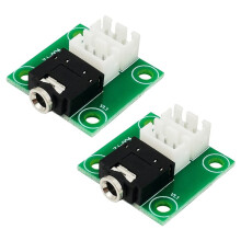 2 Stuks 3,5 mm Hoofdtelefoon Audiosignaaloverdracht XH2.54 3P Aansluitplaat Versterkerbehuizing Doe-Het-Zelf Bedradingsprintplaat