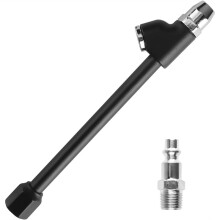 Air Chuck Tire Inflator Tool, 1/4 Inch FNPT Dual Tire Air Chuck with Quick Plug, Valve Stem Removal Tool