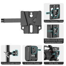 New CNC Aluminum V-Mount Base Station Quick Release Plate Arca-Type V-Lock Triangle Block Mount Plate A