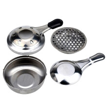 Portable Stainless Steel Alcohol Burner with Safety Cover and Anti-Scald Handle for Camping and Emergency Cooking