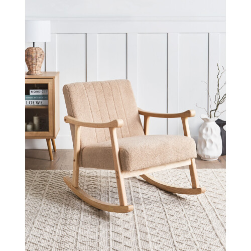 Beliani Rocking Chair LEKNES Boucle Beige 1