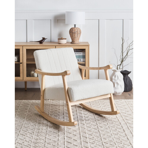 Beliani Rocking Chair LEKNES Boucle Off-White 1