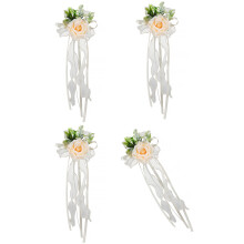 4er-Pack Hochzeitsauto-Blumenornament mit Schleifenform zur-Sekt