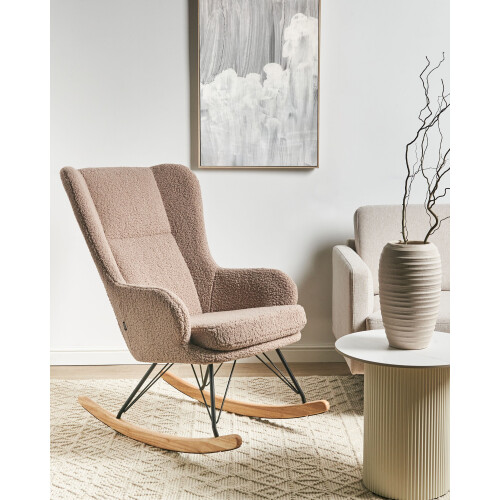 Beliani Rocking Chair LUOMA Boucle Beige 1