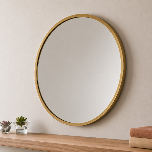 Spot On Dealz 40cm Round Wall Mirror Gold Frame Home Decor