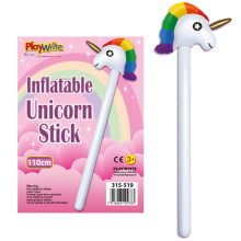(12 Inflatable Unicorn Sticks) Inflatable Unicorn Stick, Hobby horse