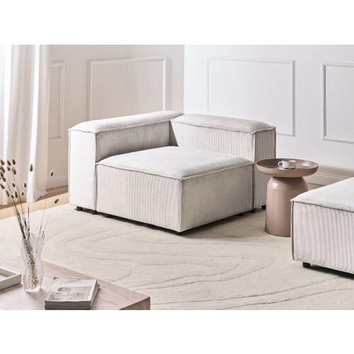 Beliani Corner Seat ARDAL Right Hand Off-White Corduroy 1