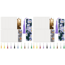 60 Pcs Double Sided Sublimation Bookmarks with Tassels, 6x1.5Inch DIY Plastic Blanks for Crafts and Gifts