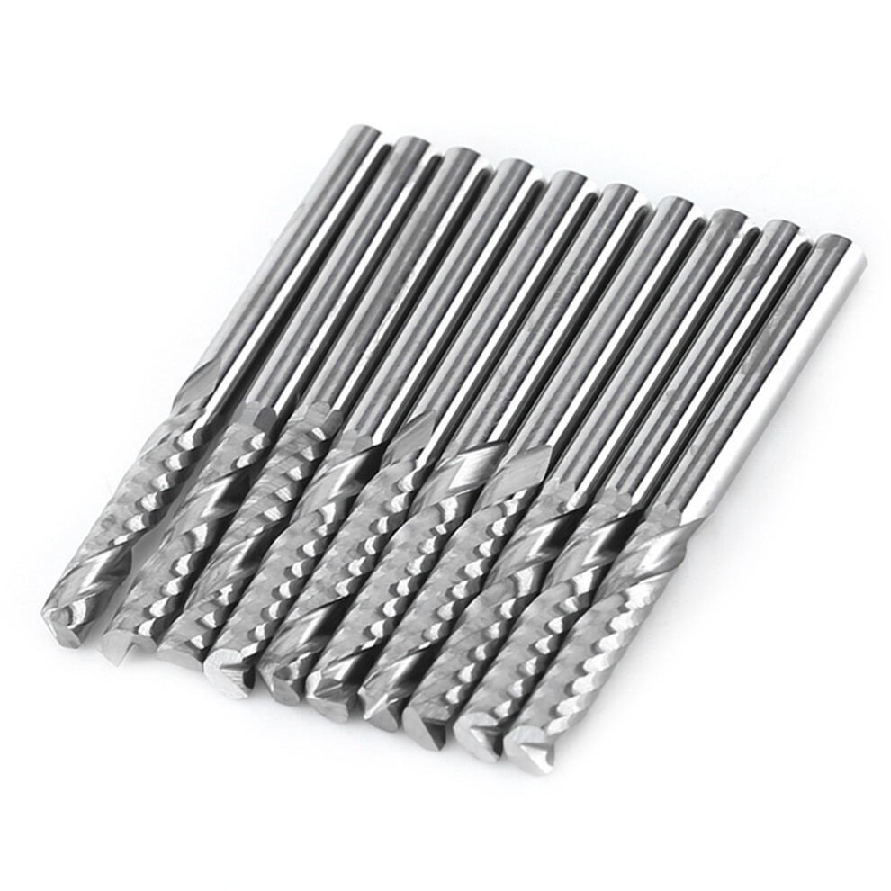 10x Single Flute Carbide End Mills 3.175mm