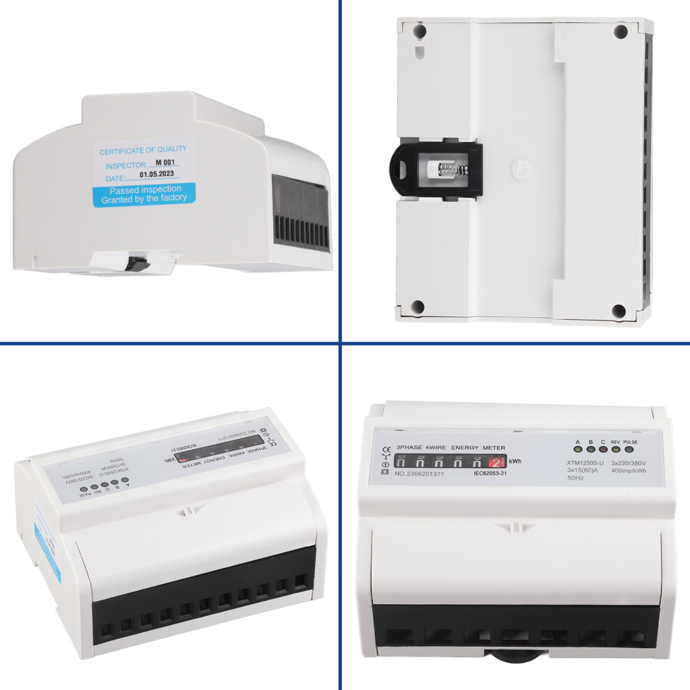 3 Phase DIN Rail Energy Meter 220/380V 15A