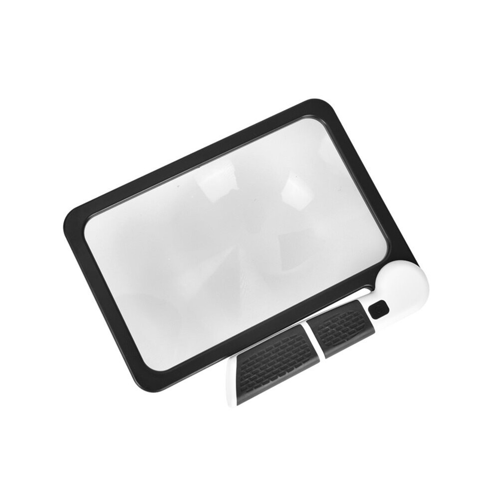 5X Magnifying Glass With 48 Led Lights Handheld Large Rectangle Reading Magnifier Dimmable 4712545310754