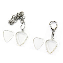 Transparent Guitar Pick Container With Necklace And Keychain-1