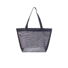 Folding Mesh Beach Bag Large Capacity Travel Handbag-Black S