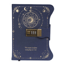 Tagebuch mit Passwortsperre, Notizbuch, Hardcover,-Blau