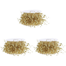 3Rolls Lifelike Golden Pearl String for Vase Floating Candle Decor