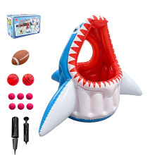 PVC Floating Shark Rings Set Throwing Game Swimming-light blue