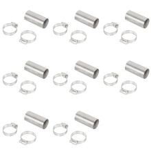 8 Set 24Mm Heater Exhaust Pipe Connector Air Parking Heater Stainless Steel Gas Vent Hose with Clamps for Webasto Heater