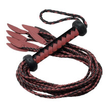 60 cm Pferdepeitsche, Trainingspeitsche, Neunschwänzige Peitsche mit Weidenblatt-Schwanz für Training und Sammler