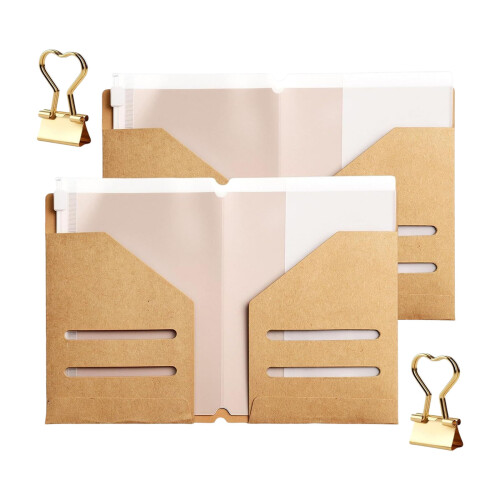 6Pcs Kraft Paper Document Organizers Great For Backpacks And
