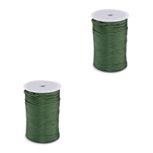 2Rolls Green Braided Rope Durable Nylon Parachute Cord for Camping Use