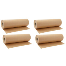 4Rolls Kraft Khaki Wrapping Paper for DIY Gifts & Packaging