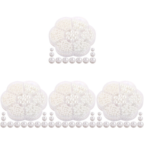 4Boxeswhite Multi-Use Fake Pearl Beads Durable Jewelry Materials