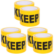 6Rolls Yellow Warning Tape Pe Non-Adhesive Tape for Hazard Safety