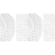 24Sheets Clear Pattern White Vinyl Letter Number Stickers for Crafts