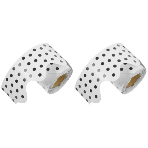 2Rolls White Decorative Border Trim Stickers for Classroom and Party