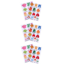 3Sheets Kids Clothes Storage Labels PVC Material Assorted Color Decals
