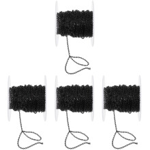 4Rolls Black Metal DIY Chains for Jewelry Making and Craft Decoration
