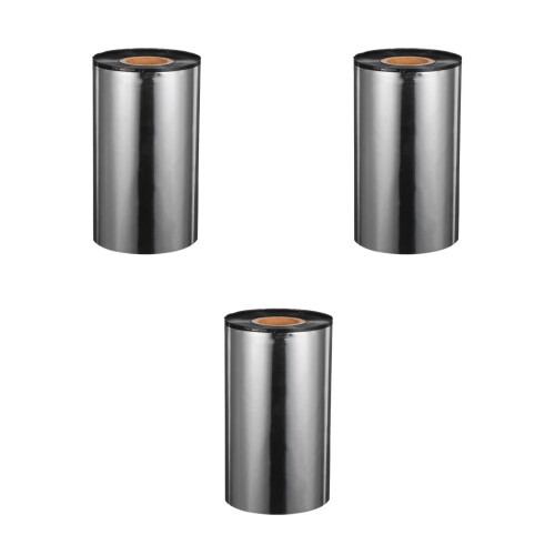 3Rolls Black Wax Ribbon for Thermal Barcode Printer