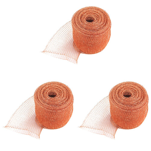 3Rolls Copper Mesh Rat Blocker Light Brown Metal Net for Home Use