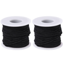 2Rolls Black Elastic Thread for Crafting Durable Jewelry Beading Rope
