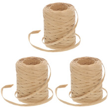 3Rolls Beige Paper Rope Raffia Twine for DIY Craft and Gift Decoration
