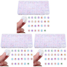 3Boxes Assorted Acrylic Letter Beads DIY for Bracelets Jewelry Making