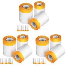 18Rolls Transparent Masking Tape Film for Painting and Dust Protection