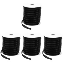 4Rolls Black DIY Ribbon for Gift Tying and Handmade Craft Projects