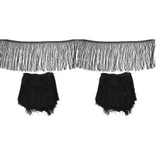 2Rolls Black Tassel Dress Fabric for Kids DIY Sewing and Decoration