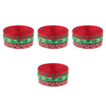 12Rollen Kerstlint Polyester Feestelijke Patronen Voor Cadeaus En DIY