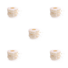 5Rollen Beige Parelband Voor Feest DIY, Bruiloft En Cadeaulint