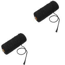 2Rolls Black Cotton Rope for Kitchen Tying & DIY Craft Decoration