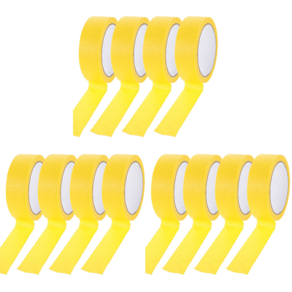 12Rolls Yellow Masking Tape For Painting Home Diy Crafts Adhesive Tape 352187852492