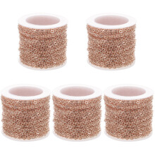 5Rolls Pink Copper Durable DIY Chains for Jewelry Craft and Decoration
