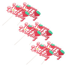 6St Levendige Aardbei Cake Topper Voor Baby Shower En Feest