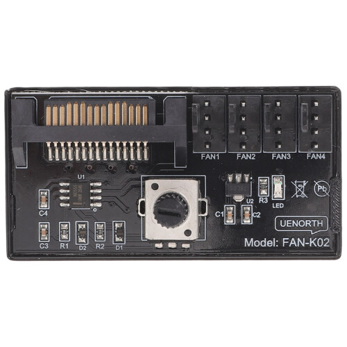 Lüftersteuerung Hub 4-Pin Multifunktions Pwm Kühlung Schwarz