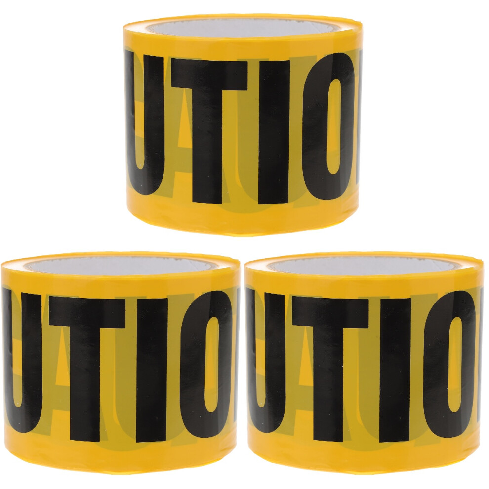 3Rolls Bright Yellow Caution Tape Roll For Safety And Parties 352187882055