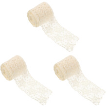 3Rollen Slijtvast Beige Kantlint, Voor Jurk En DIY Handwerk