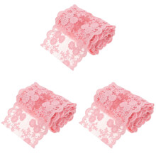 3Rollen Roze Kantband Voor Kleding En Handwerk Decoratie